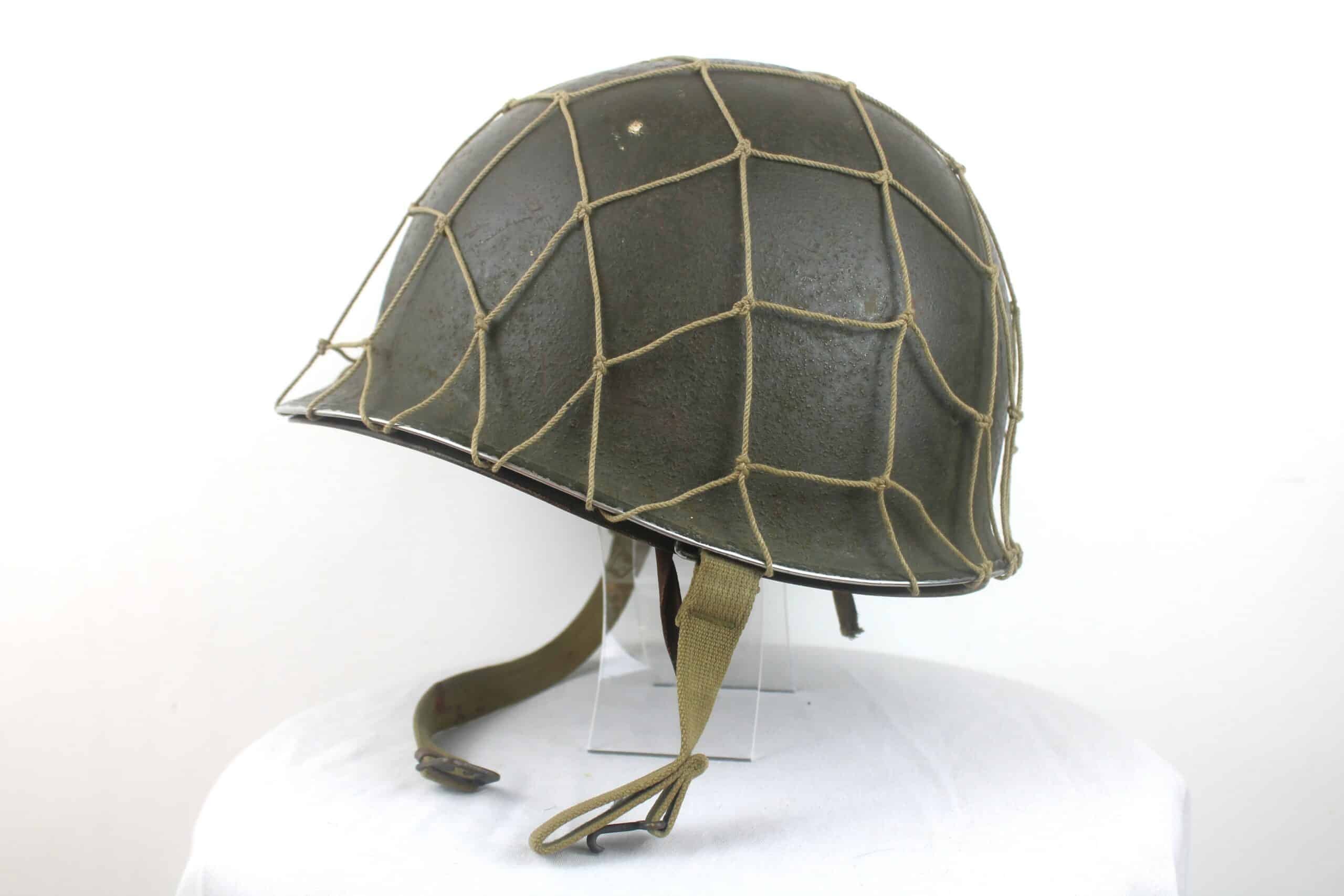Casque US M1 pattes fixe avec liner et filet grande maille
