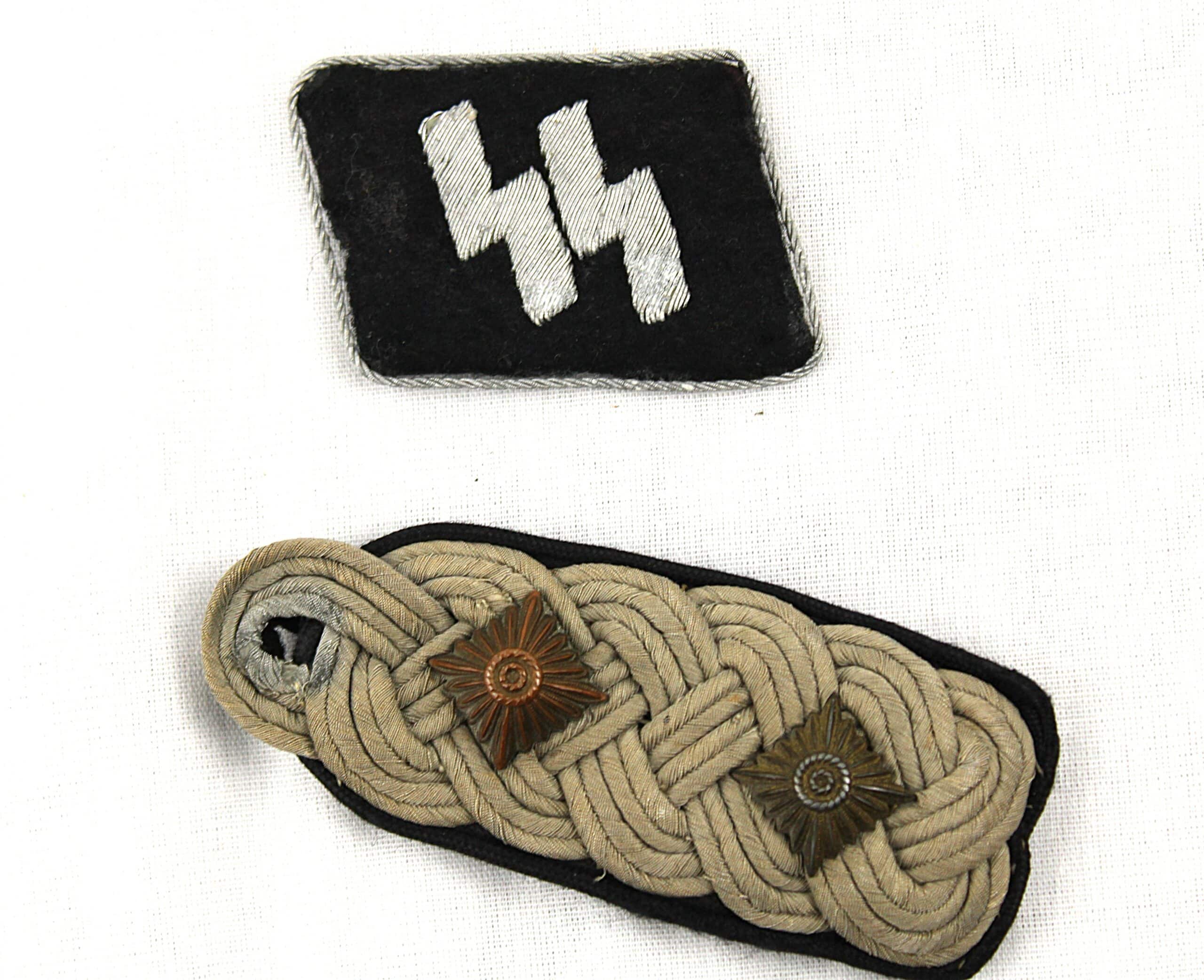 Patte de col d'officier Waffen SS et patte d'épaule SS-Standartenfuhrer