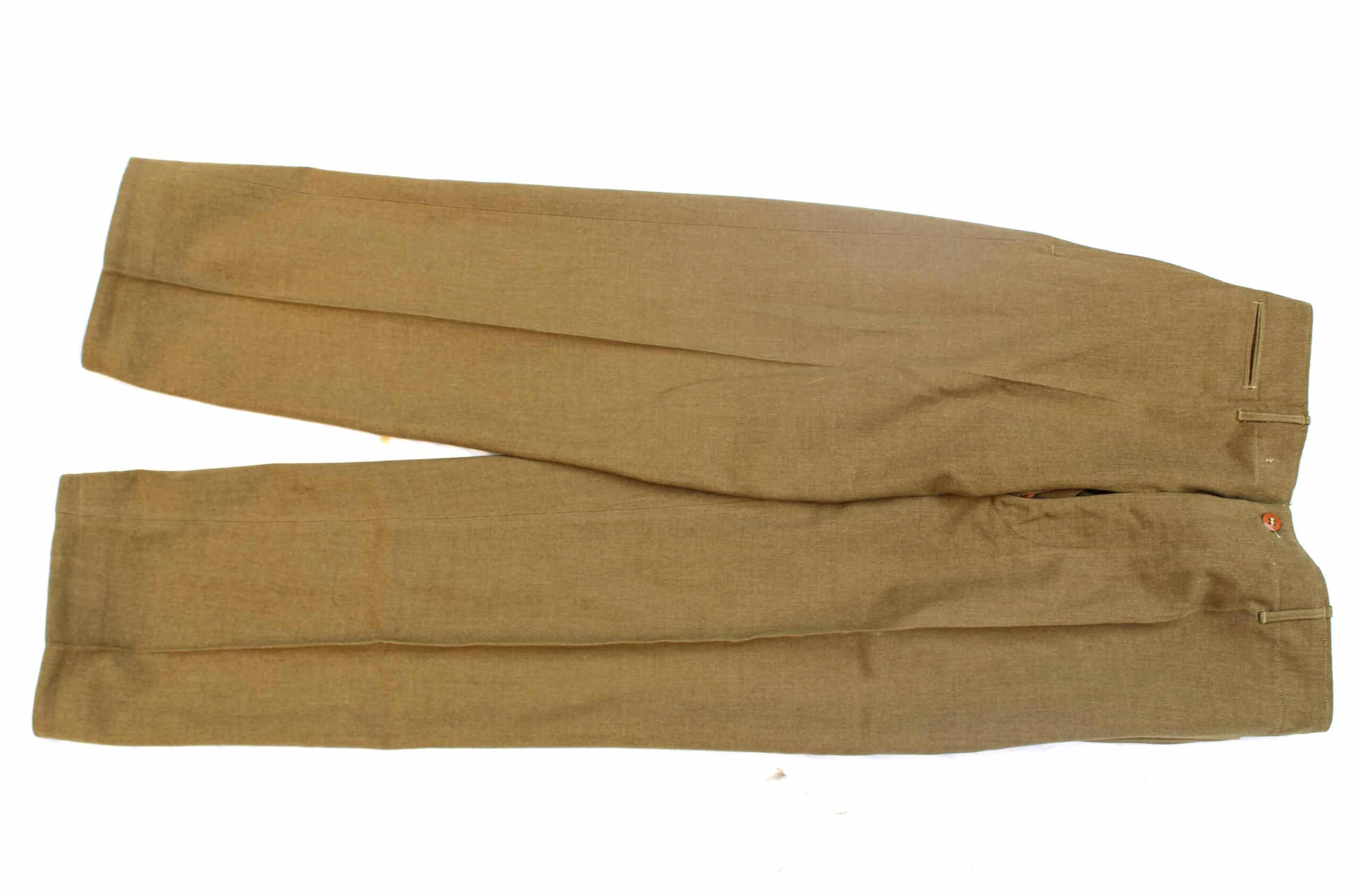 Pantalon US moutarde M-37 précoce avec rajout du rabat anti-gaz grande taille